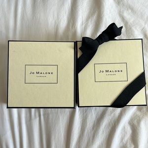 2 Jo Malone gift boxes with black tissue  1 bow